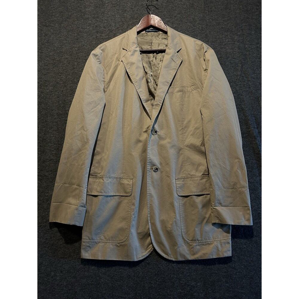 Polo Ralph Lauren Mens Tan Beige Two Button Blazer Jacket size 42L